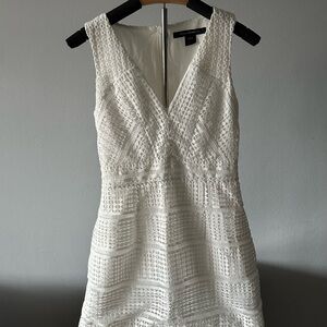 French Connection White Textured Mini Dress